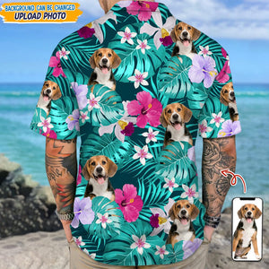 GeckoCustom Custom Dog Photo Tropical Style Hawaii Shirt TA29 889465