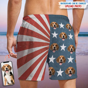 GeckoCustom Custom Dog Photo US Stars Beach Short N304 889232