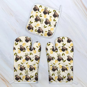 GeckoCustom Custom Dog Photo With Fruit Pattern Oven Mitt K228 889502