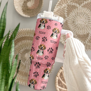 GeckoCustom Custom Dog Photo With Paw And Bone Icon Tumbler 40oz TA29 890338