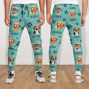 GeckoCustom Custom Dog Photo With Paw Pattern Sweatpants TA29 889806