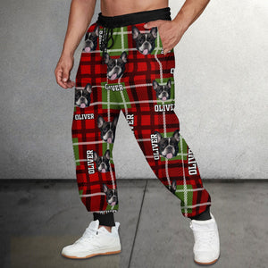 GeckoCustom Custom Dog Photo With Plaid Background For Men and Women Sweatpants TA29 889838