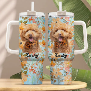 GeckoCustom Custom Dog Portrait Photo With Retro Style Tumbler 40oz TA29 890334