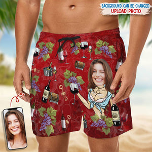 GeckoCustom Custom Face for Boyfriend/Husband Wine Beach Short N304 889525