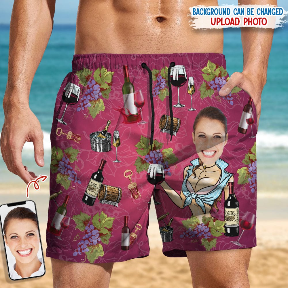 GeckoCustom Custom Face for Boyfriend/Husband Wine Beach Short N304 889525