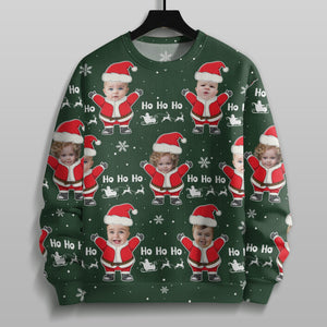 GeckoCustom Custom Face Ho Ho Ho Xmas Santa All-Over-Print Ugly Sweater HO82 893140