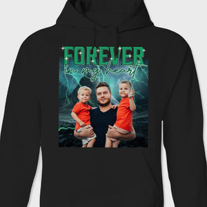 GeckoCustom Custom Face Photo And Family Moments Dark Shirt TA29 889685 Pullover Hoodie / Black Colour / S