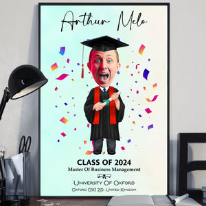 GeckoCustom Custom Face Photo Graduation Gift Personalized Graduation Senior Vertical Poster C623