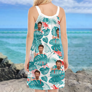 GeckoCustom Custom Face Photo Hawaii Women's Sleeveless Cami Dress N304 889390