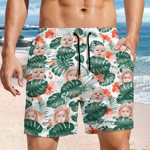 GeckoCustom Custom Face Photo Hawaiian Men's Beach Short K228 889208