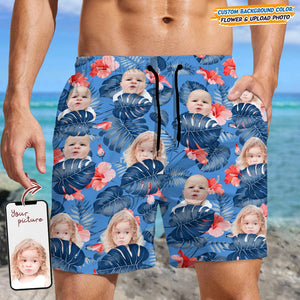 GeckoCustom Custom Face Photo Hawaiian Men's Beach Short K228 889208