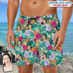 GeckoCustom Custom Face Photo Tropical Style Beach Short N304 889503