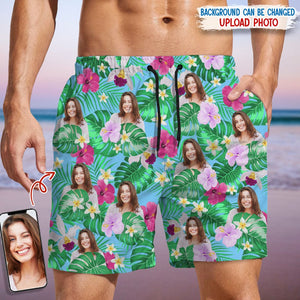 GeckoCustom Custom Face Photo Tropical Style Beach Short N304 889503