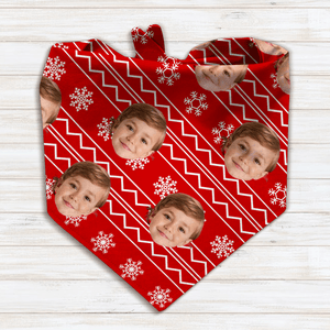 GeckoCustom Custom Face Photo With Christmas Pattern Bandana TH10 891547