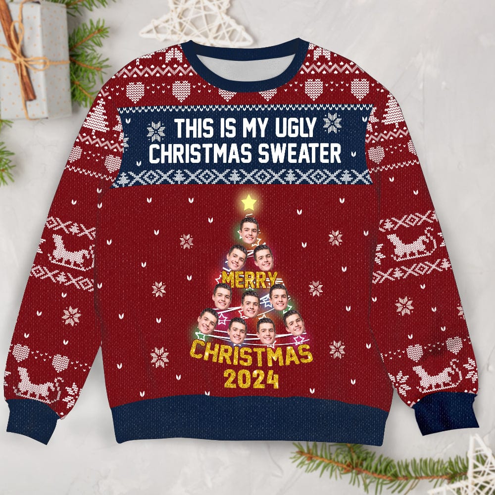 GeckoCustom Custom Face This Is My Ugly Christmas Ugly Sweater HA75 891418