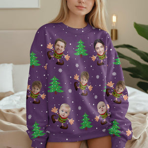 GeckoCustom Custom Face Xmas Elfs All-Over-Print Ugly Sweater HO82 893142