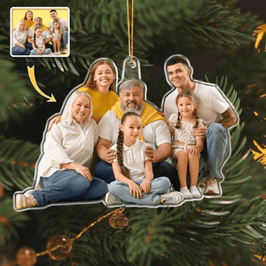 GeckoCustom Custom Family Photo Gift For Grandparents Acrylic Ornament HA75 891034