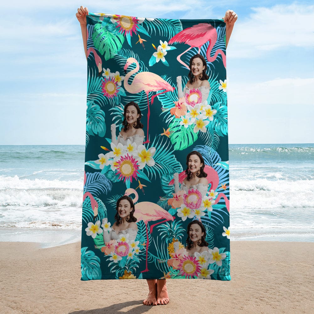 GeckoCustom Custom Funny Human Photo Aloha Beach Towel N304 890394 30"x60"