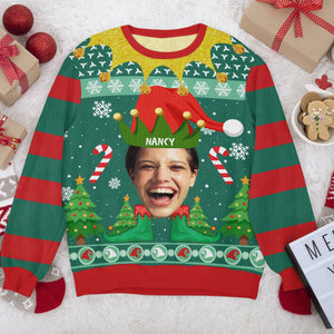 GeckoCustom Custom Funny Photo and Name Xmas Elfs All-Over-Print Ugly Sweater - Best Christmas Gift Idea, Year End Party HO82 891725