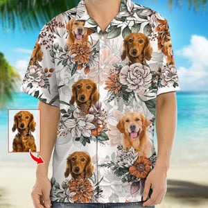 GeckoCustom Custom Hawaiian Shirt Upload Photo With Flowers Pattern N369 889038 54298