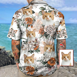 GeckoCustom Custom Hawaiian Shirt Upload Photo With Flowers Pattern N369 889038 54298