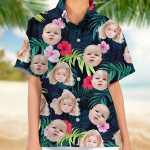 GeckoCustom Custom Human Face Photo Tropical Floral Hawaii Shirt TH10 891455