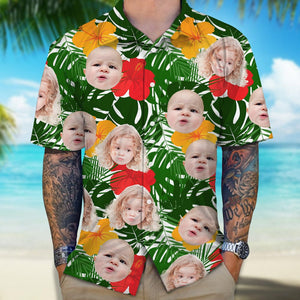 GeckoCustom Custom Human Face Photo Tropical Floral Hawaii Shirt TH10 891455