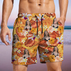 GeckoCustom Custom Human Photo Summer Tropical Beach Short For Men N304 890456