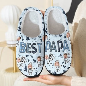 GeckoCustom Custom Kid Photo Best Dad Christmas Gift Slippers HO82 893116