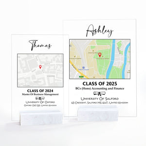 GeckoCustom Custom Map Graduation Gift Personalized Graduation Senior Acrylic Plaque C604