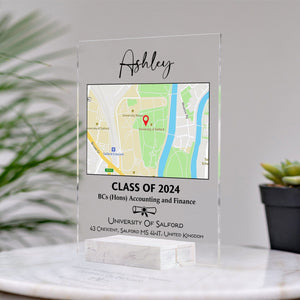 GeckoCustom Custom Map Graduation Gift Personalized Graduation Senior Acrylic Plaque C604