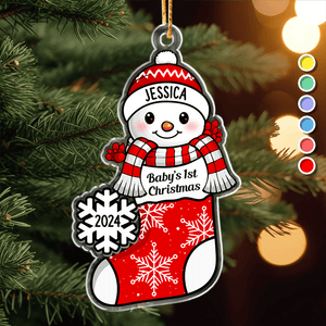 GeckoCustom Custom Name Baby First Christmas Acrylic Ornament HA75 891264