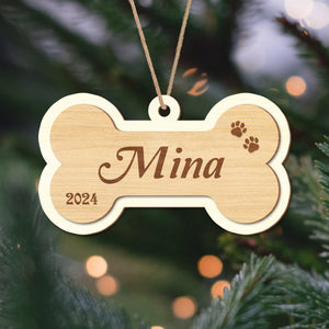 GeckoCustom Custom Name Dog Bone Christmas Ornament TH10 891697