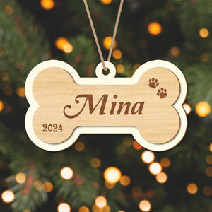 GeckoCustom Custom Name Dog Bone Christmas Ornament TH10 891697