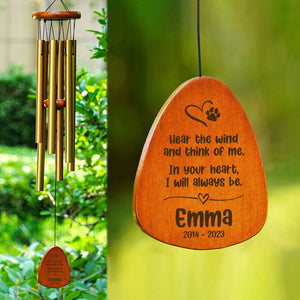 GeckoCustom Custom Name Here The Wind And Think Of Me Memorial Wind Chimes Personalized Gifts K228 889879