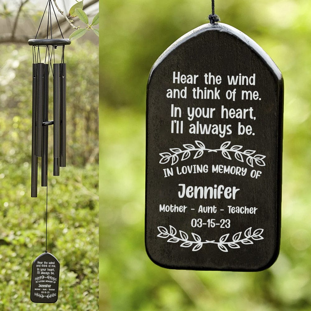 GeckoCustom Custom Name In Your Heart I'll Always Be Family Wind Chimes Personalized Gifts K228 889887