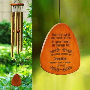 GeckoCustom Custom Name In Your Heart I'll Always Be Family Wind Chimes Personalized Gifts K228 889887