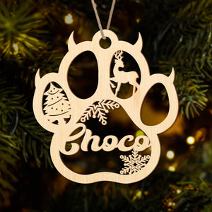 GeckoCustom Custom Name Personalized Christmas With Fur Babies Pet Wood Ornament HA75 891472 3.95" x 2.86" / Pack 1