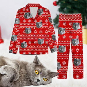 GeckoCustom Custom Pajamas Portrait Photo Christmas Pattern Dog Cat N369 888664