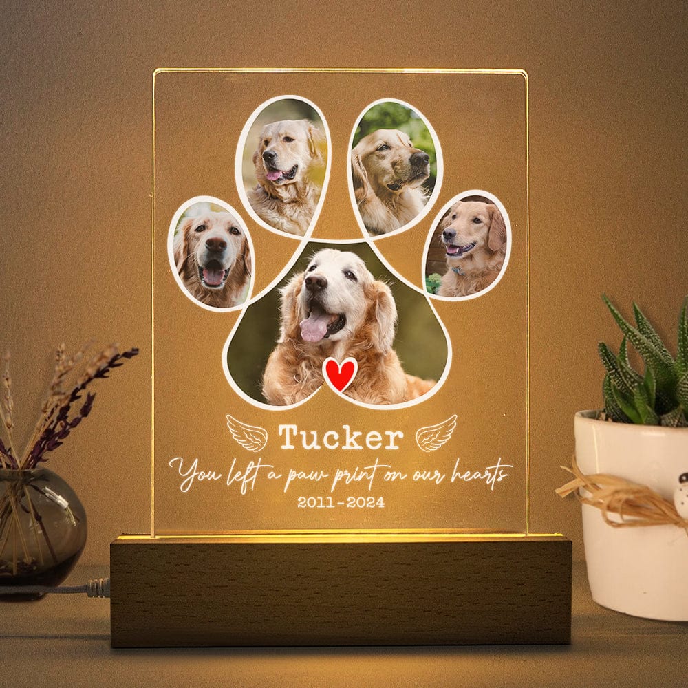 GeckoCustom Custom Pet Photo Memorial Acrylic Plaque With LED Night Light DA199 890284 Acrylic / 7.9"x4.5"