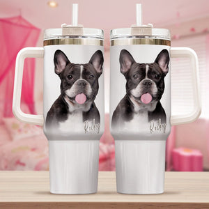 GeckoCustom Custom Pet Portrait Photo Dog Tumbler Iron Ring 40oz TA29 890342