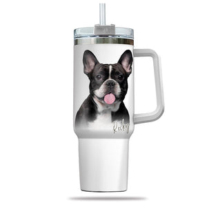 GeckoCustom Custom Pet Portrait Photo Dog Tumbler Iron Ring 40oz TA29 890342