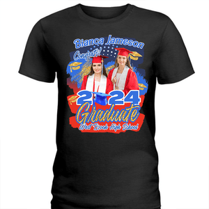 GeckoCustom Custom Photo 2024 Glitter Graduation Dark Shirt N304 890117