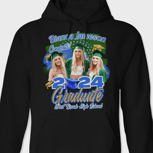 GeckoCustom Custom Photo 2024 Glitter Graduation Dark Shirt N304 890117