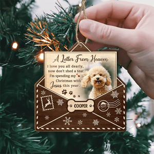 GeckoCustom Custom Photo A Heaven Letter Memorial Dog Ornament HO82 890512