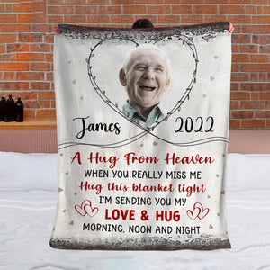 GeckoCustom Custom Photo A Hug From Heaven Memorial Blanket N304 890255