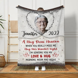 GeckoCustom Custom Photo A Hug From Heaven Memorial Blanket N304 890255