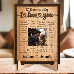 GeckoCustom Custom Photo All I Can Think Of Is You Couple 2-Layered Wooden Plaque With Stand TA29 890132