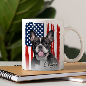 GeckoCustom Custom Photo America Flag Pet Mug TA29 890783