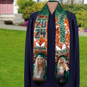 GeckoCustom Custom Photo And Name 2024 Graduation Stoles T368 890507 6x72 inch